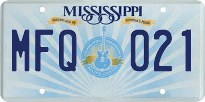 MS license plate MFQ021