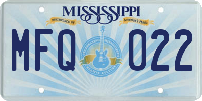 MS license plate MFQ022