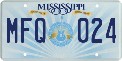 MS license plate MFQ024