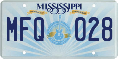 MS license plate MFQ028