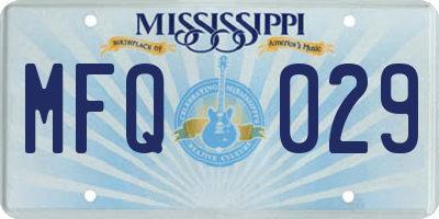 MS license plate MFQ029