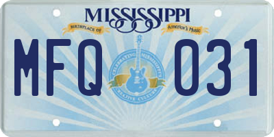 MS license plate MFQ031