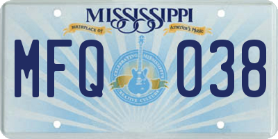 MS license plate MFQ038