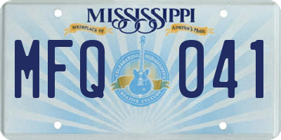 MS license plate MFQ041