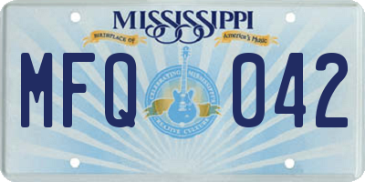 MS license plate MFQ042