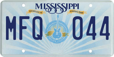 MS license plate MFQ044