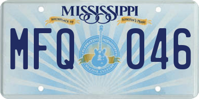 MS license plate MFQ046