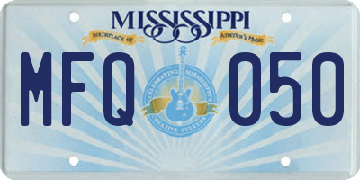 MS license plate MFQ050