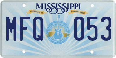 MS license plate MFQ053