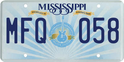 MS license plate MFQ058