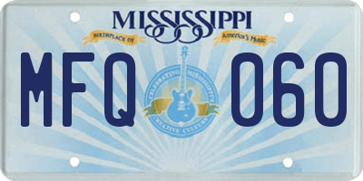 MS license plate MFQ060