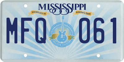 MS license plate MFQ061