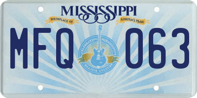 MS license plate MFQ063