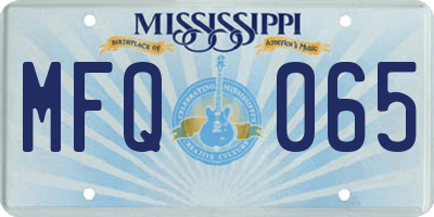 MS license plate MFQ065