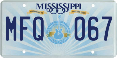 MS license plate MFQ067