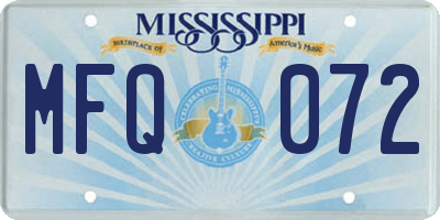 MS license plate MFQ072