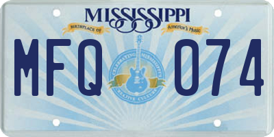 MS license plate MFQ074
