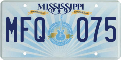 MS license plate MFQ075