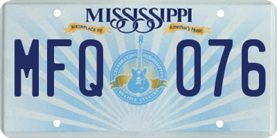 MS license plate MFQ076