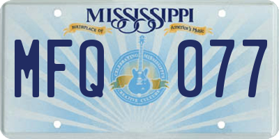 MS license plate MFQ077
