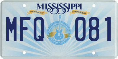MS license plate MFQ081