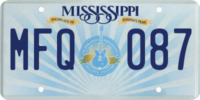 MS license plate MFQ087