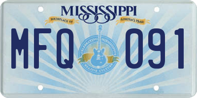 MS license plate MFQ091