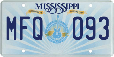 MS license plate MFQ093
