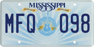 MS license plate MFQ098