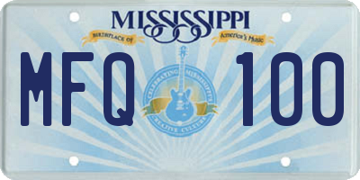 MS license plate MFQ100