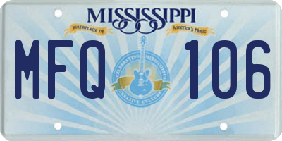 MS license plate MFQ106