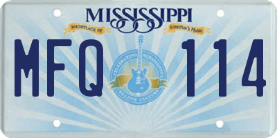 MS license plate MFQ114