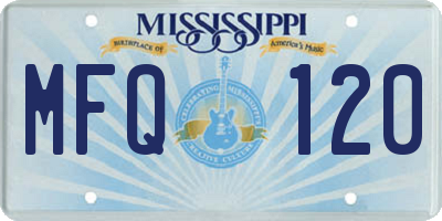 MS license plate MFQ120