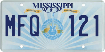 MS license plate MFQ121