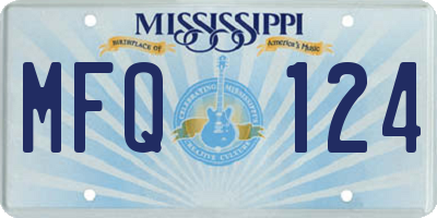 MS license plate MFQ124