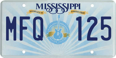 MS license plate MFQ125