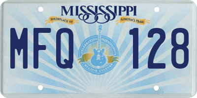 MS license plate MFQ128