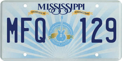 MS license plate MFQ129