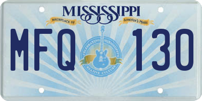 MS license plate MFQ130