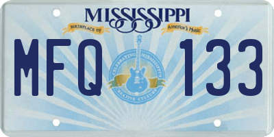 MS license plate MFQ133