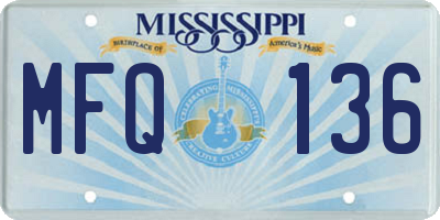MS license plate MFQ136