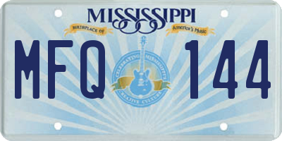 MS license plate MFQ144