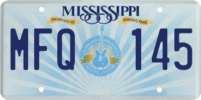 MS license plate MFQ145
