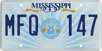 MS license plate MFQ147