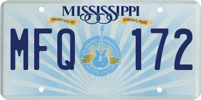 MS license plate MFQ172