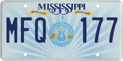MS license plate MFQ177