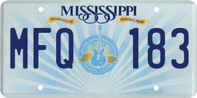 MS license plate MFQ183