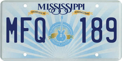 MS license plate MFQ189