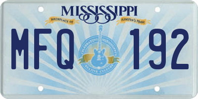 MS license plate MFQ192