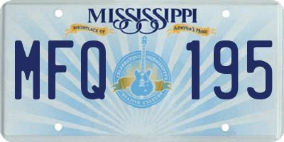 MS license plate MFQ195